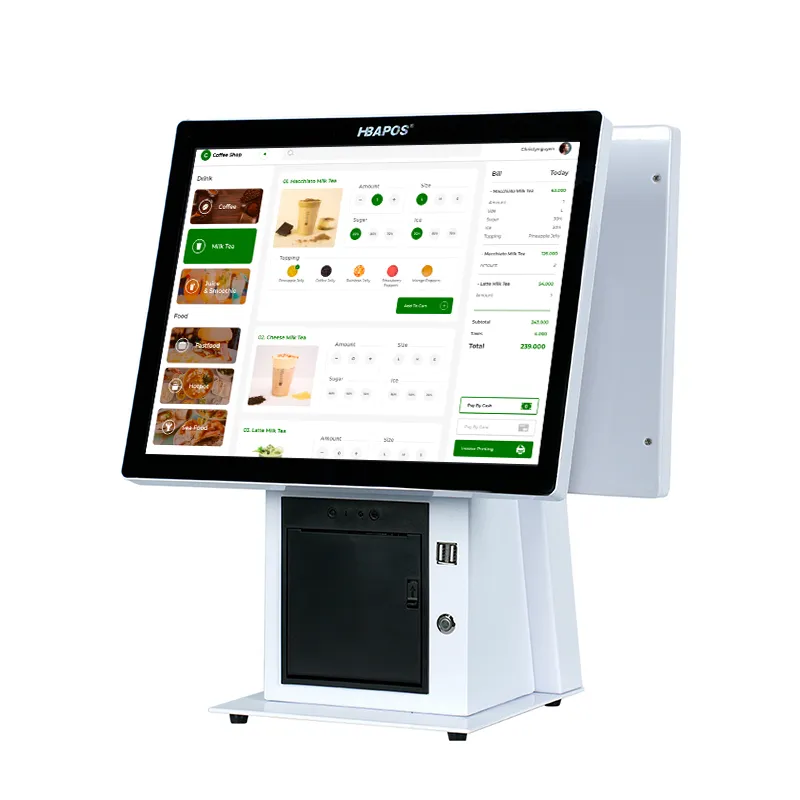 Q5 Dual screen White Minimalist POS Terminal