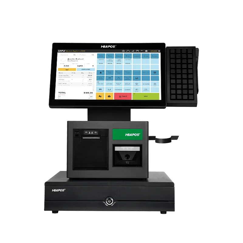All-in-One POS System with Built-in Printer Scanner and Programmable Keyboard for Retail Checkout