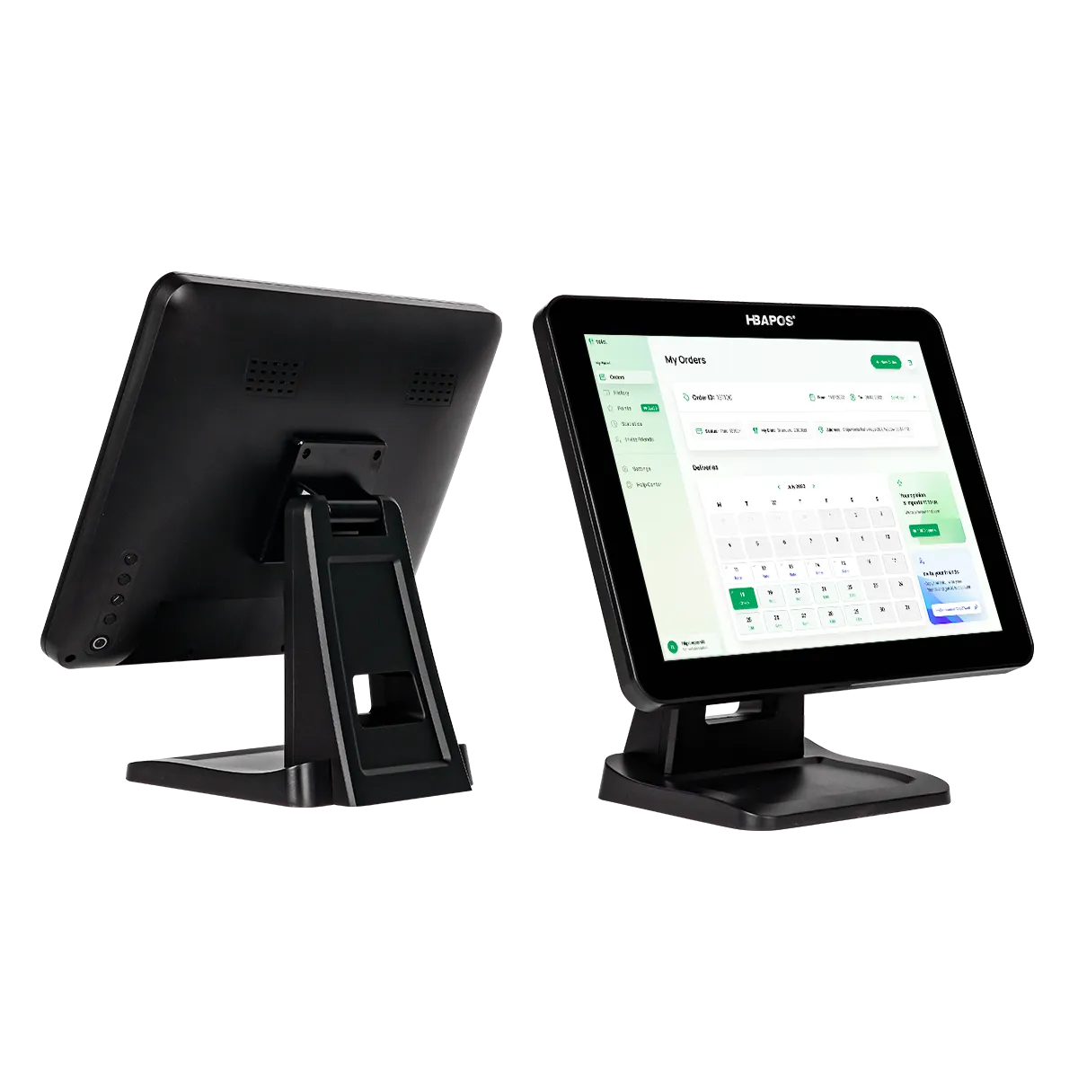 Front and Rear View of Single-Screen Touch Monitor Design