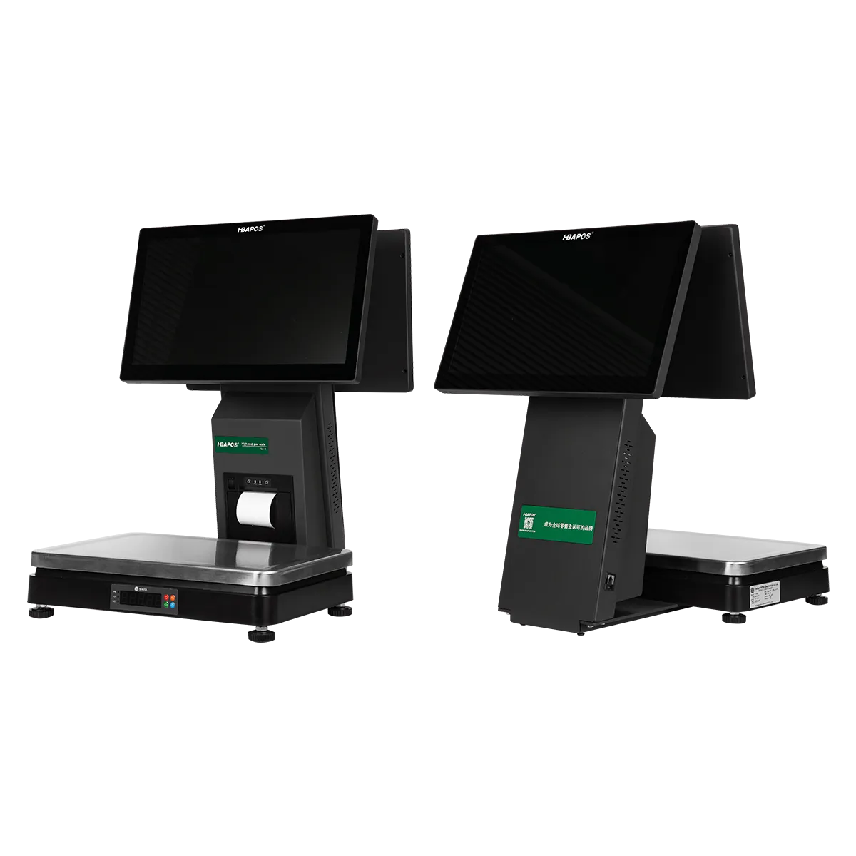 HBA LS-2 Integrated POS Scale System Front and Rear View