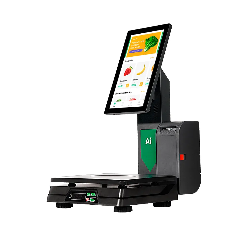 HBA LS-6 POS Scale with Built-in Label Printer and Touchscreen Display