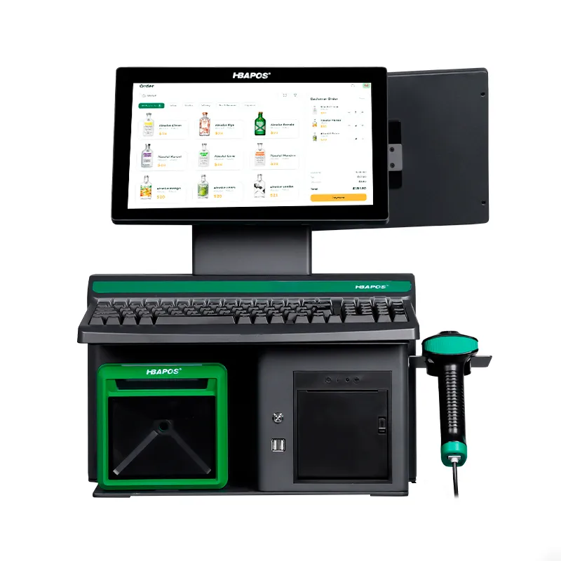HBA-R9 All-in-One POS System with Built-in Scanner, Printer and Keyboard