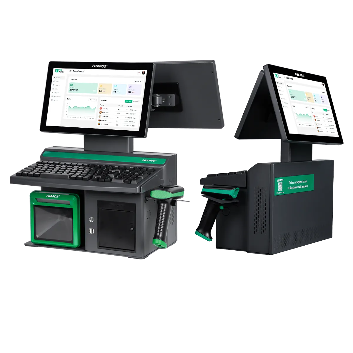 HBA-R9 All-in-One POS System with Dual Display and Touch Screen Interface