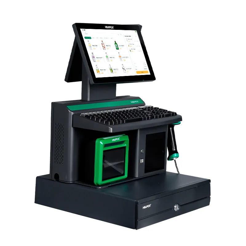 HBA-R9 Retail All-in-One POS System with Cash Drawer and Barcode Scanner