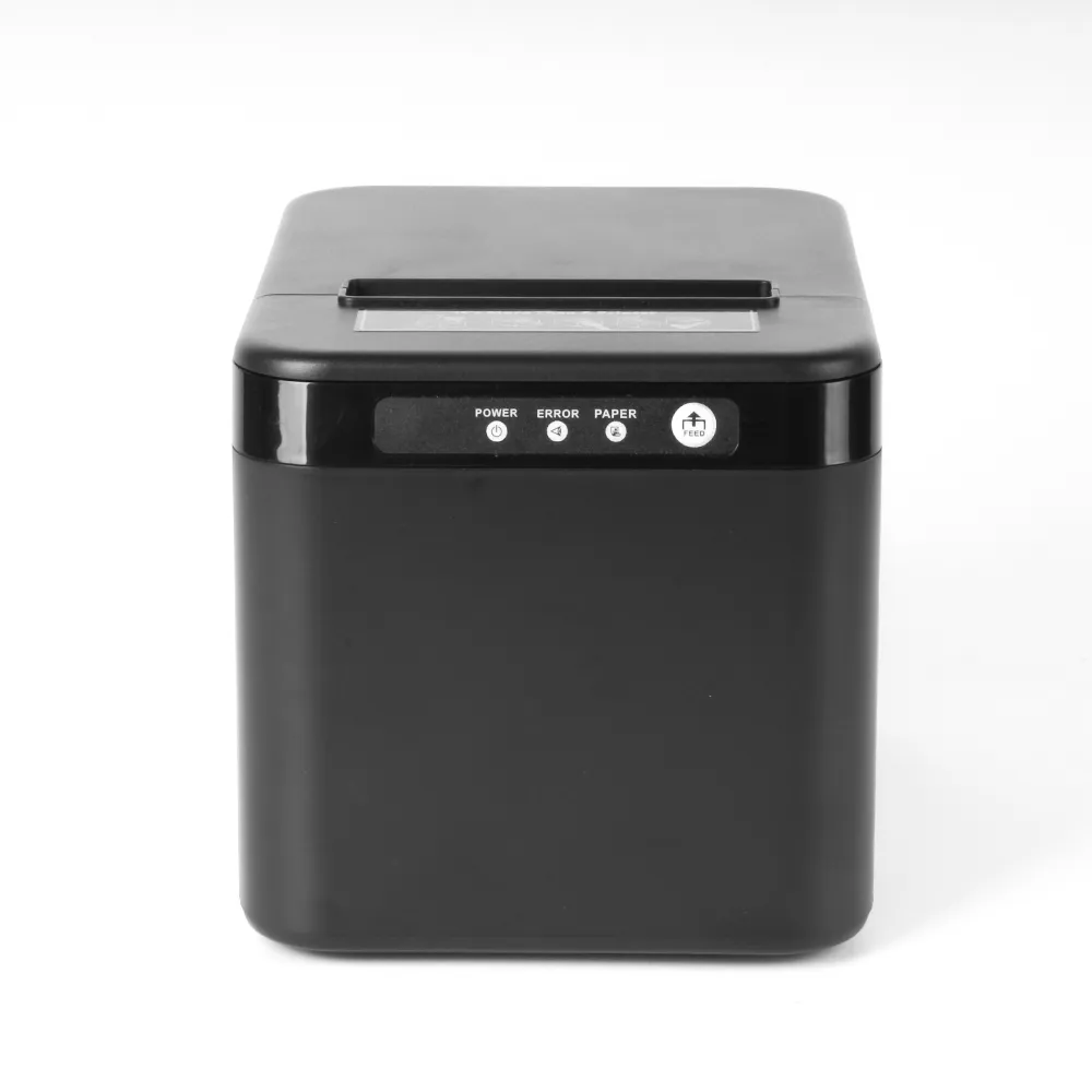 Q821 Thermal Receipt Printer Black Front View