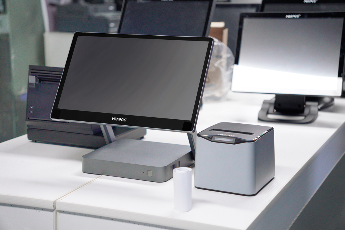Complete minimalist cash-register, including-receipt printer