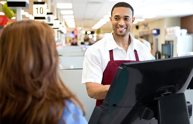 HBA-ML200 black Double screen Pos System for Supermarket cashier